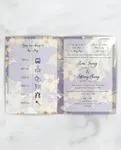 Blue And Yellow Flowers Half Fold Vietnamese & English Wedding Invitation