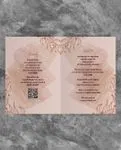 Rough Peach Brushstrokes Half Fold Vietnamese & English Wedding Invitation