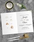 Decorations & Couple's Photo Half Fold Spanish & English Wedding Invitation