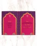 India Festive Purple Half Fold Wedding Invitation