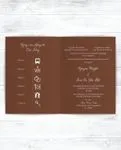 Dark Brown Invitation Half Fold Vietnamese & English Wedding Invitation