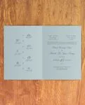 Dull Emerald Drawn Half Fold Vietnamese & English Wedding Invitation