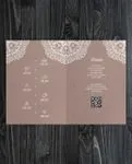 Intricate White Mandala Half Fold Vietnamese & English Wedding Invitation