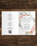 Detailed Pink Spring Half Fold Vietnamese & English Wedding Invitation