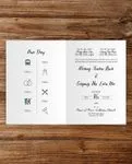 Dark Green Writing Half Fold Vietnamese & English Wedding Invitation