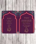 Flowers Around Palace Half Fold Wedding Invitation
