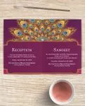 Extravagant Peacock Feathers Half Fold Wedding Invitation