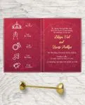 Red Luxurious Pattern Half Fold Wedding Invitation