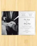 Simple Design With Photo Half Fold Vietnamese & English Wedding Invitation