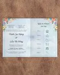 Colorful Floral Bouquet Half Fold Vietnamese & English Wedding Invitation