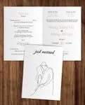 Line Couple Embrace Half Fold Vietnamese & English Wedding Invitation