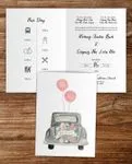 Dark Green Writing Half Fold Vietnamese & English Wedding Invitation