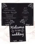 Chalk Writing Half Fold Vietnamese & English Wedding Invitation
