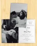 Simple Design With Photo Half Fold Vietnamese & English Wedding Invitation