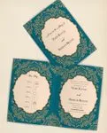 Sprightly Golden Pattern Half Fold Wedding Invitation
