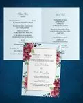 Deep Red Roses Half Fold Vietnamese & English Wedding Invitation