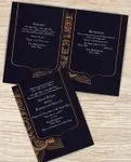 Original Oriental Pattern Half Fold Wedding Invitation