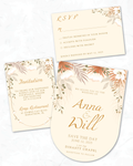 Cappuccino Flowers Unique Style Wedding Invitations