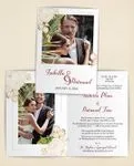 Floral Red Gold Half Fold Wedding Invitation 1