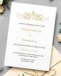 Solemn Emblem Design Simple Flat 5x7 Wedding Invitation 1
