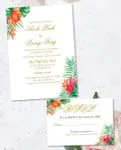 Tropical Garden Simple Flat 5x7 Wedding Invitation 1