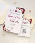 Classic Roses Arragement A7 Sleeve Pocket Wedding Invitation 1
