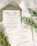 Delicated Flower Arragement Simple Flat 5x7 Wedding Invitation 1