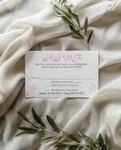 Soft Pink and Flowers Simple Flat 5x7 Wedding Invitation 2