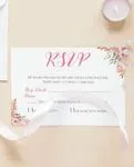 Blush Bloom Simple Flat 5x7 Wedding Invitation 3