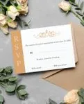 Solemn Emblem Design Simple Flat 5x7 Wedding Invitation 3