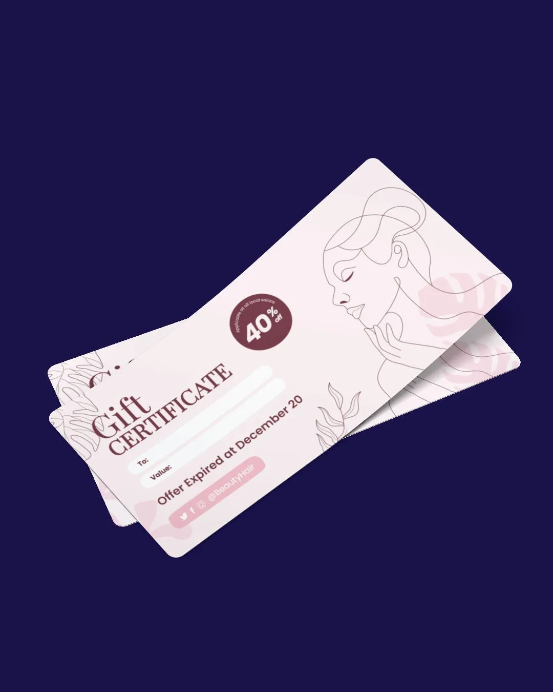Women's Silhouette Pink Gift Certificate 1