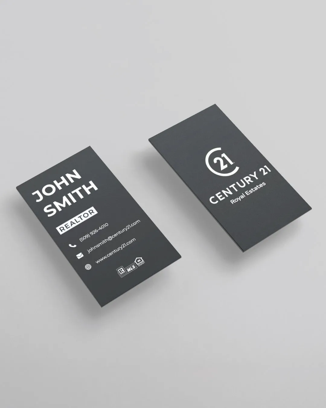 Century 21 Minimalist Black and White Business Cards