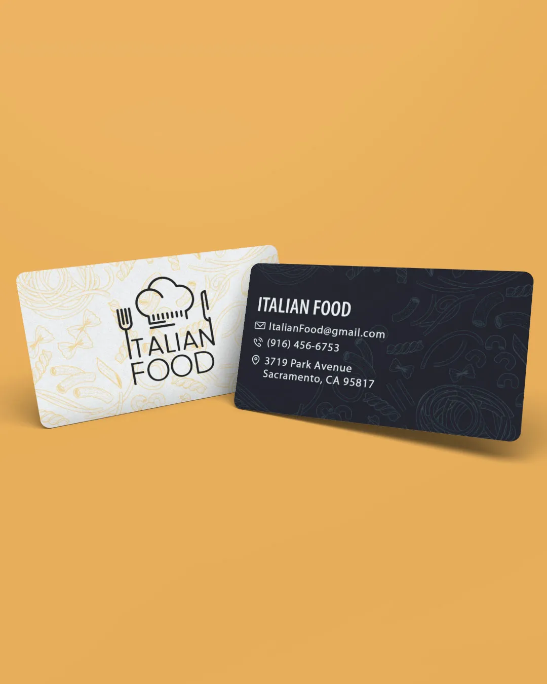 Cute Food Silhouettes Standard Business Cards