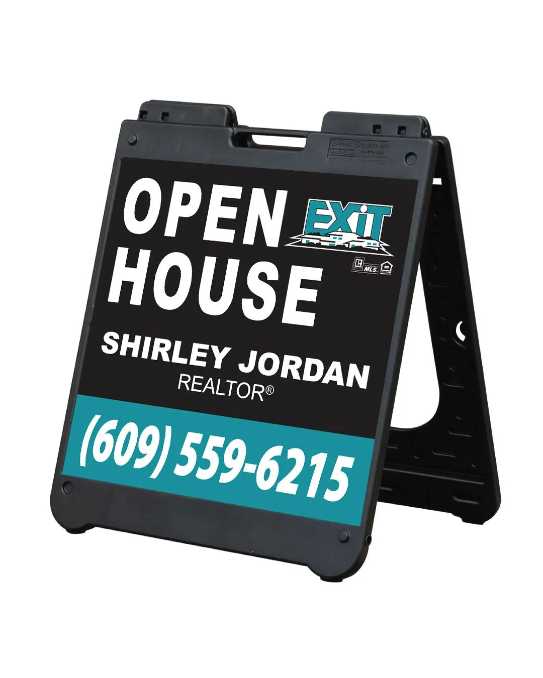 Exit Realty Turquoise and Black A-Frame Sign 24x24
