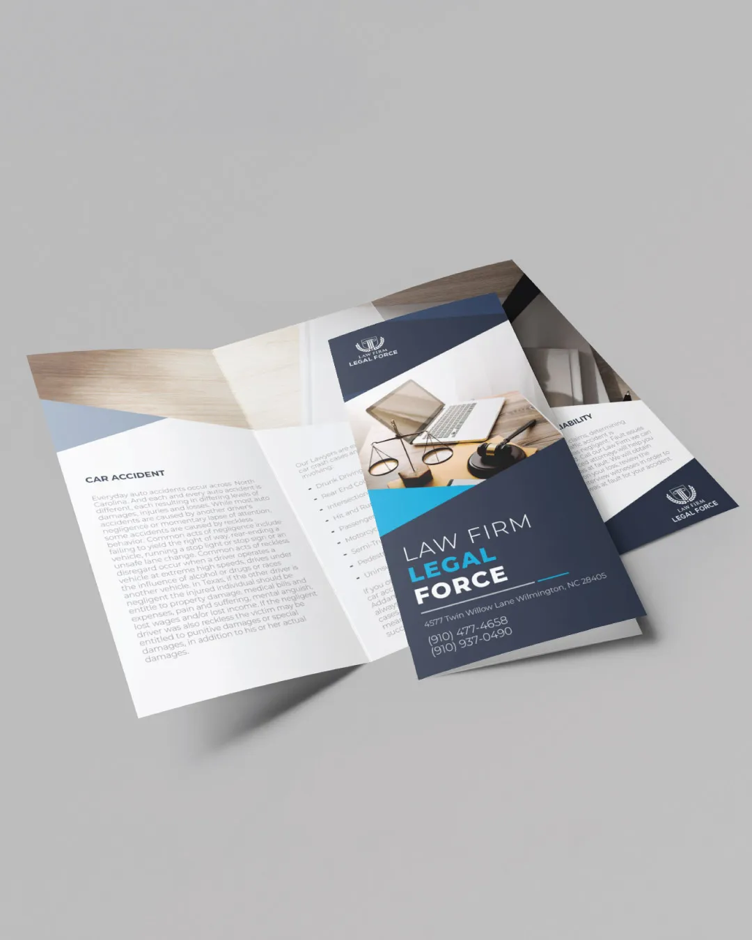 Blue Diagonal Lines Brochures 1