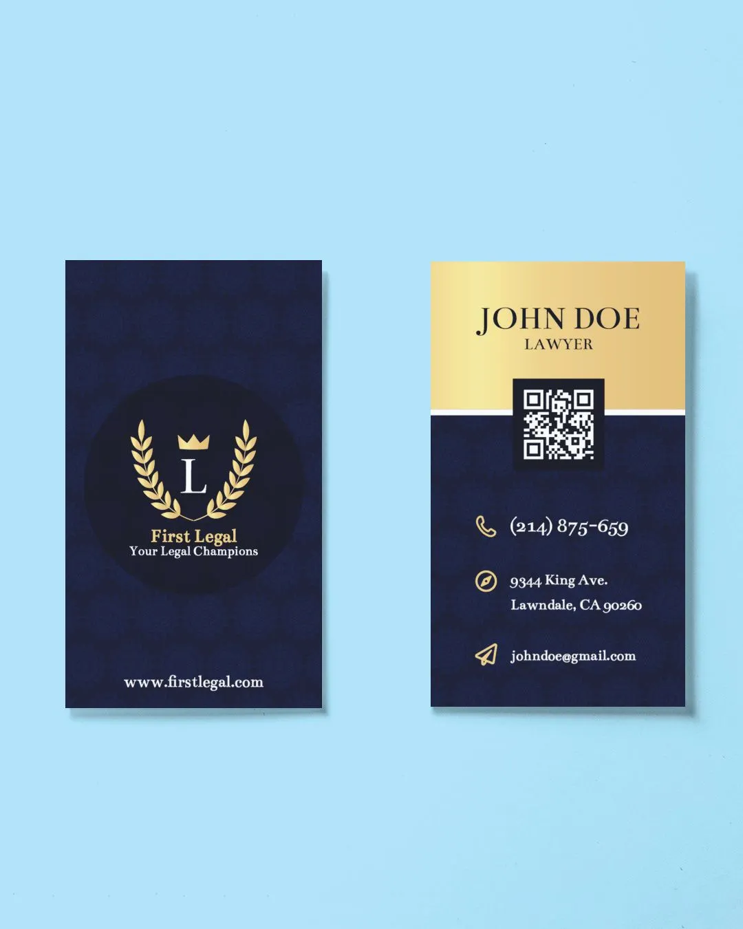 Blue Damask Pattern Standard Business Card