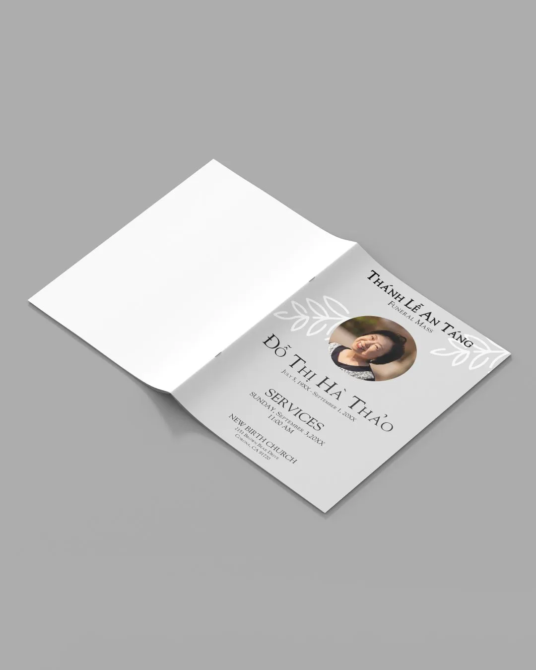 Elegant Gray Funeral Booklet 1