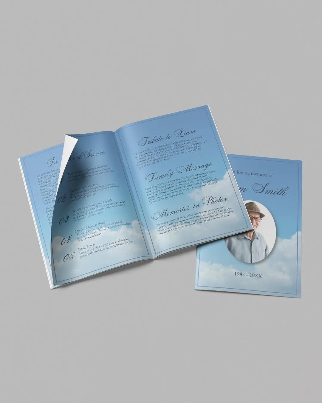 Beautiful Sky Funeral Booklet 1