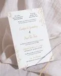 Delicated Flower Arragement Simple Flat 5x7 Wedding Invitation 2
