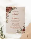 Rustic and Watercolor Flowers Simple Flat 5x7 Wedding Invitation 1