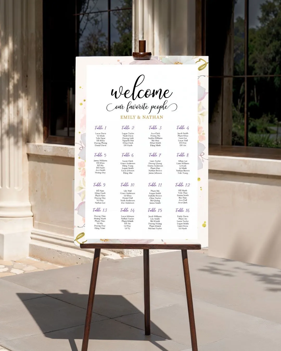 Violet Blossom  Seating Chart 1