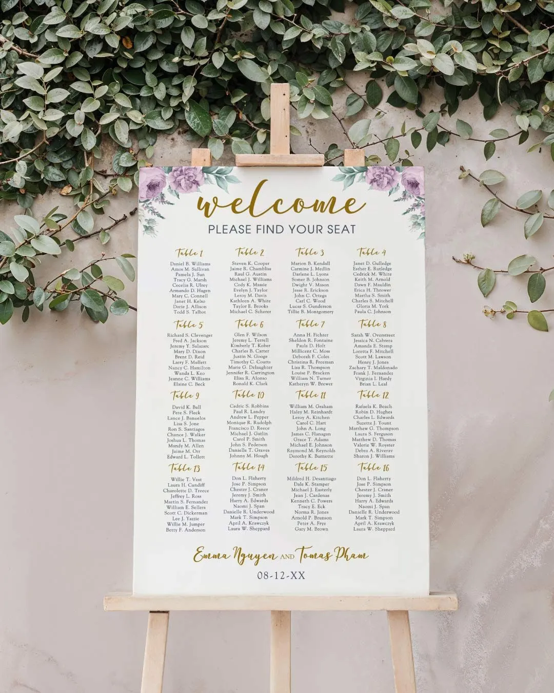 Lavender Seat Harmony Seating Chart 1