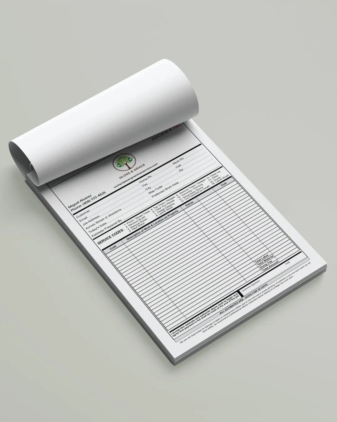 Premium Work Order Carbonless Forms (Invoice) 1