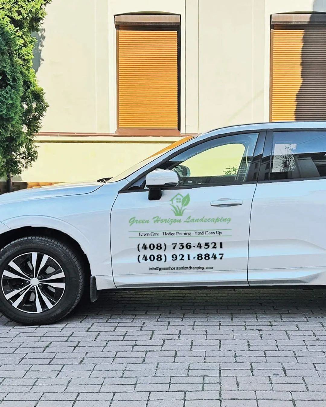 Green Horizon Trees Car Magnets 1