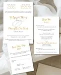 Golden Script Simple Flat 5x7 Wedding Invitation 1
