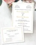 Gilded Border Invite Simple Flat 5x7 Wedding Invitation 1