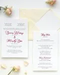 Ruby Flourish Invite Simple Flat 5x7 Wedding Invitation 1