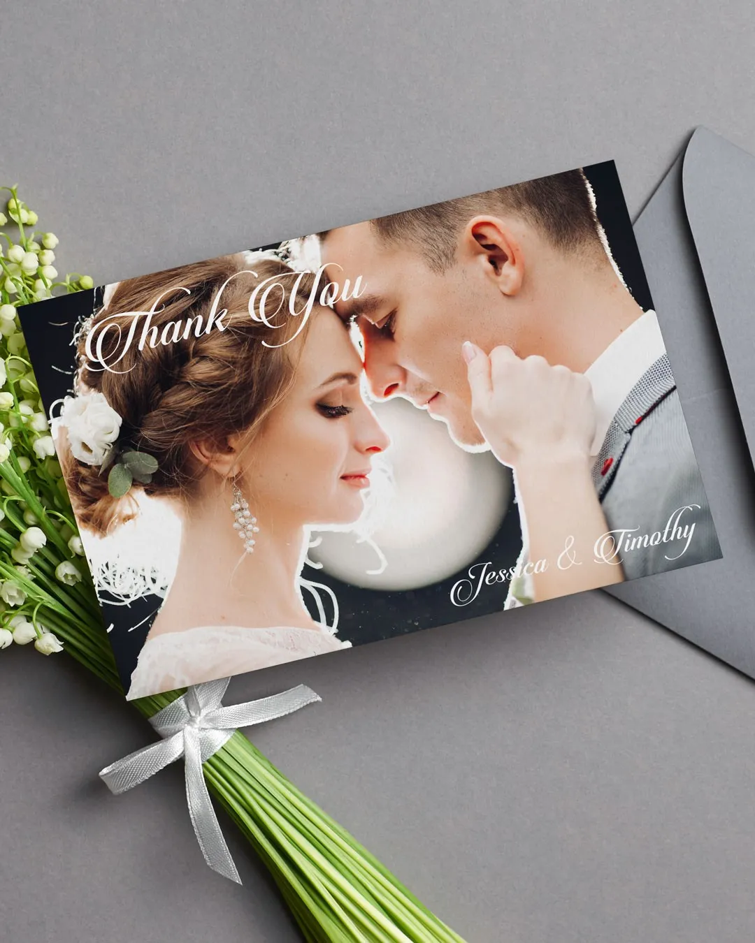 Grooms Background Thank You Cards Wedding