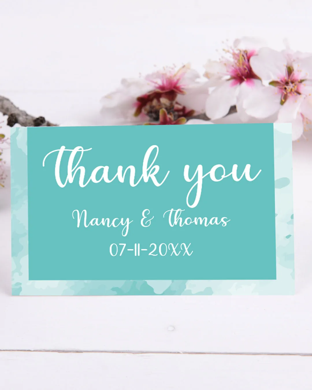 Beautiful Turquoise Thank You Cards Wedding