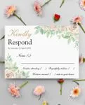 Creamy Floral Mood Simple Flat 5x7 Wedding Invitation 2